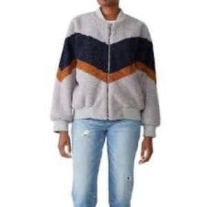 Anthropologie Marled Chevron Bomber Jacket